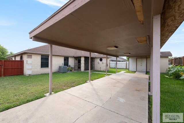 view of patio / terrace featuring central AC unit