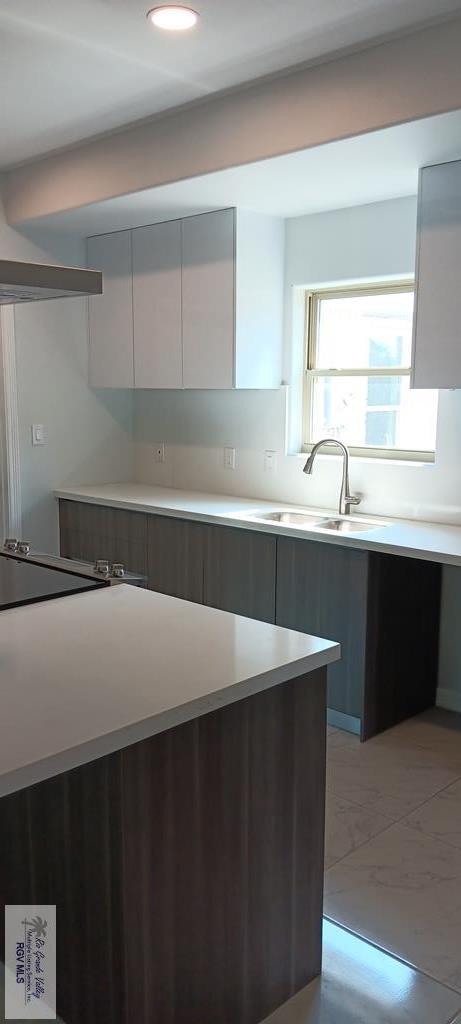 kitchen with white cabinets and sink