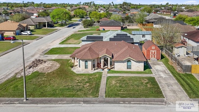 aerial view with a residential view