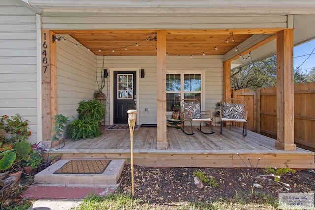 wooden deck with fence