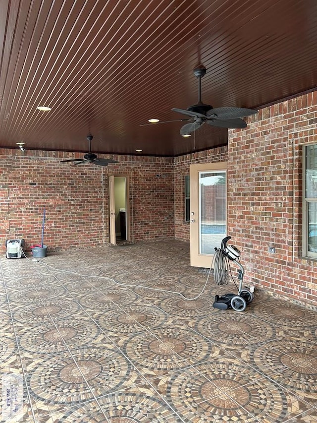 view of patio with ceiling fan