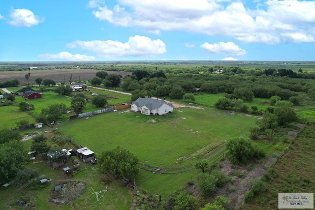 bird's eye view featuring a rural view