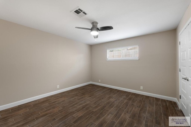 716 E Palm Valley Dr, Harlingen, TX 78550 - spare room with a ceiling fan and dark wood finished floors