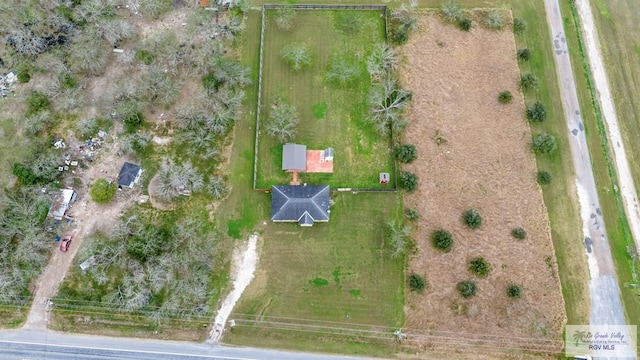 aerial view featuring a rural view