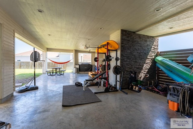 view of exercise room