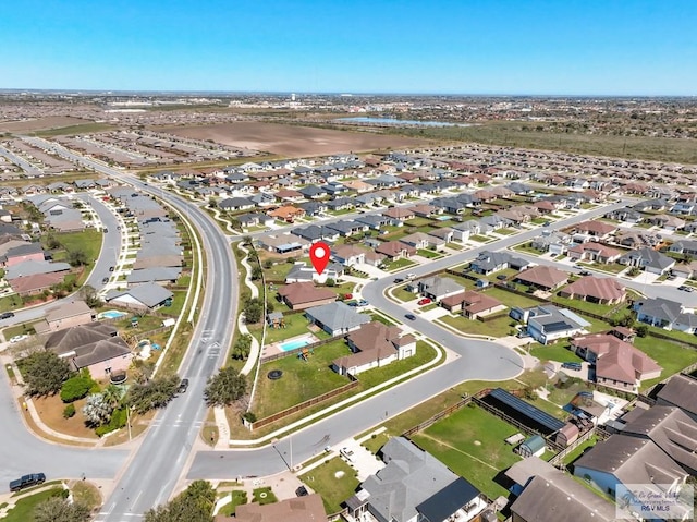 bird's eye view with a residential view