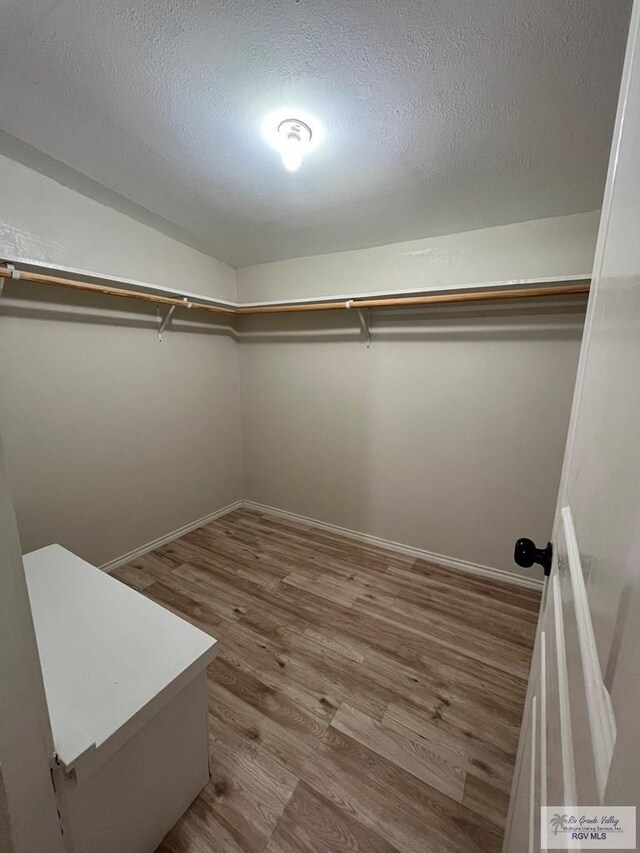 spacious closet featuring hardwood / wood-style floors