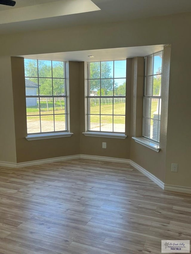 empty room featuring plenty of natural light and light wood-type flooring