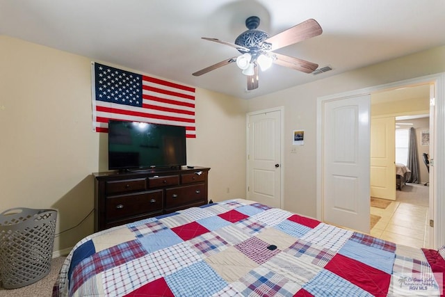 bedroom with ceiling fan