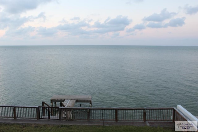 view of water feature featuring a dock