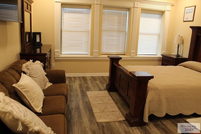 bedroom featuring dark wood-type flooring