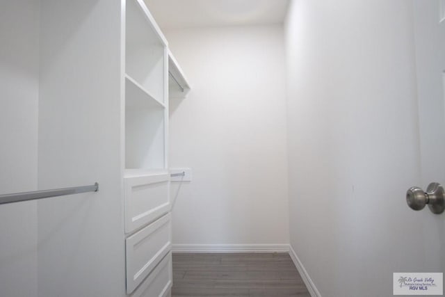 837 S Virginia Ave, Mercedes, TX 78570 - walk in closet featuring dark wood-type flooring