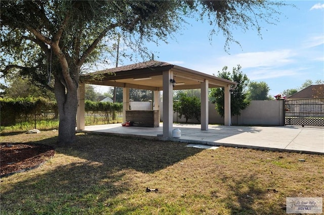 1500 Bryan Rd, Mission, TX 78572 - view of yard featuring a gazebo and a patio area