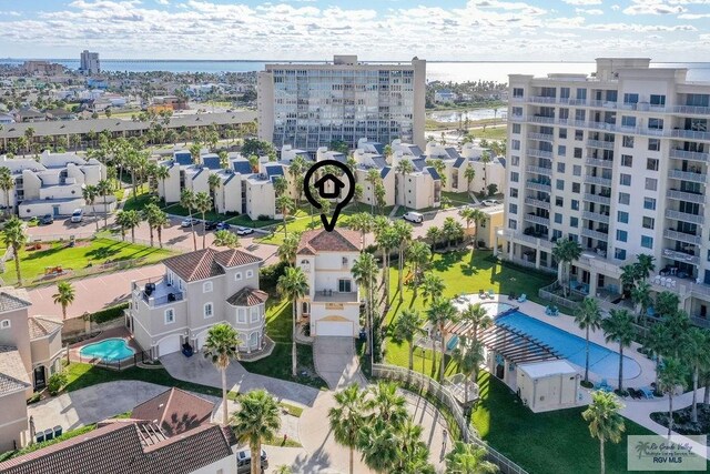 6401 Fountain Way S, Padre Island, TX 78597 - bird's eye view of a pool area