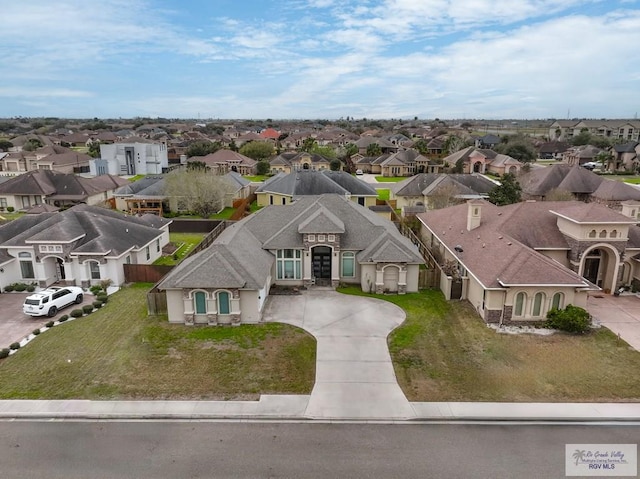 bird's eye view with a residential view