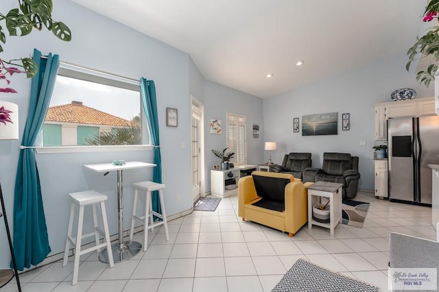 view of tiled living room