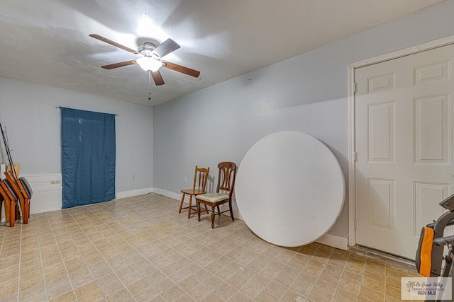 24 Ivy Ln, Brownsville, TX 78521 - sitting room with a ceiling fan and baseboards