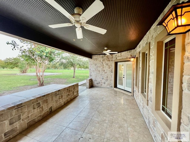 27281 Palm Blvd, Harlingen, TX 78552 - view of patio featuring french doors and ceiling fan