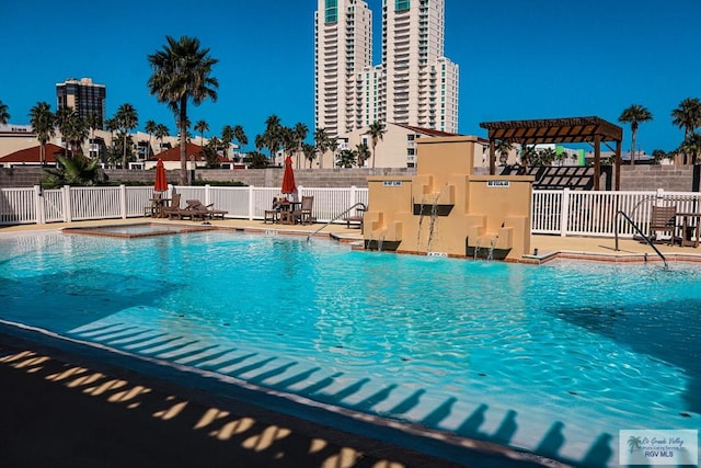 view of pool featuring a patio area