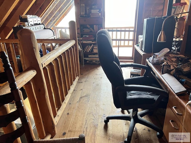 office area featuring wood-type flooring