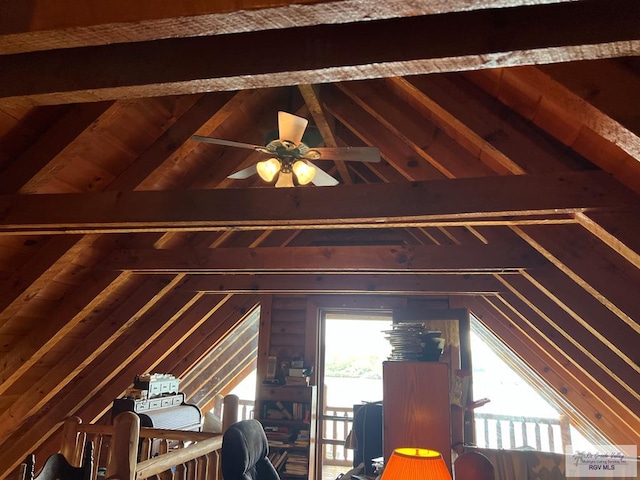 view of unfinished attic