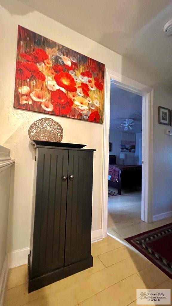 details featuring baseboards and a ceiling fan