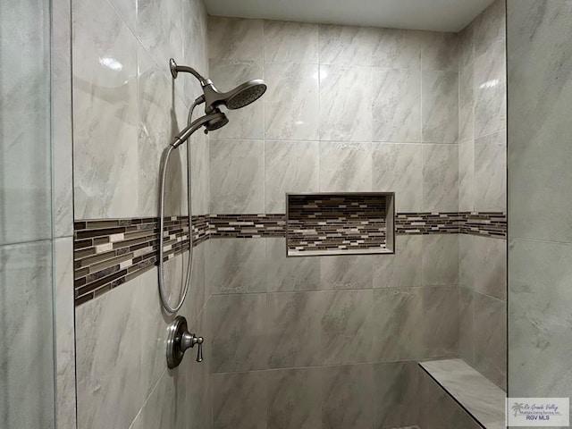 details with tiled shower