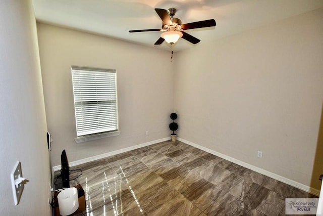 unfurnished room featuring ceiling fan