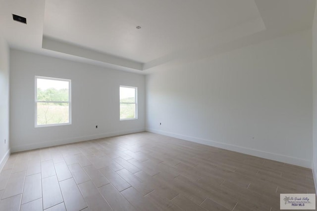 8830 Wentz Lk, Brownsville, TX 78520 - empty room featuring a raised ceiling, baseboards, and wood tiled floors