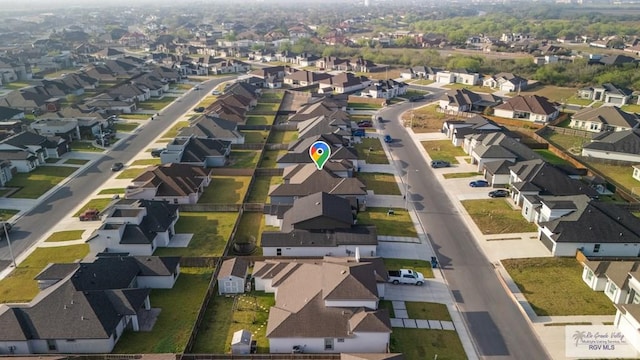 bird's eye view with a residential view