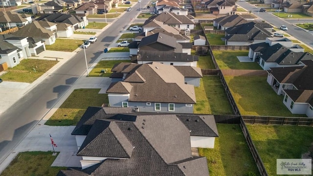 aerial view featuring a residential view