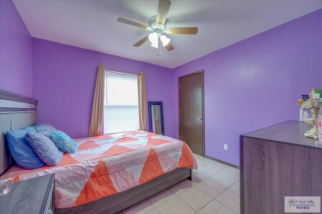 1137 Julissa Dr, Los Fresnos, TX 78566 - bedroom with ceiling fan and light tile patterned flooring