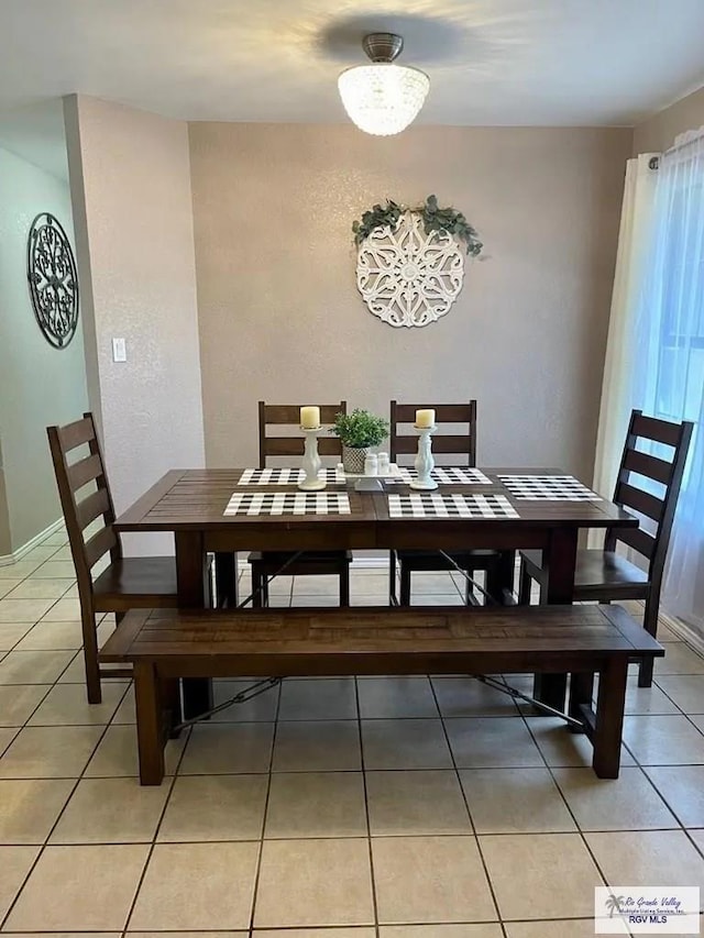 view of tiled dining room