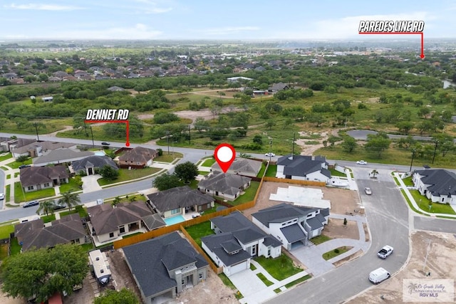 6705 Stone Oak Dr, Brownsville, TX 78526 - aerial view of property and surrounding area featuring nearby suburban area