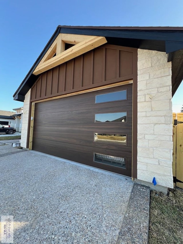 view of garage