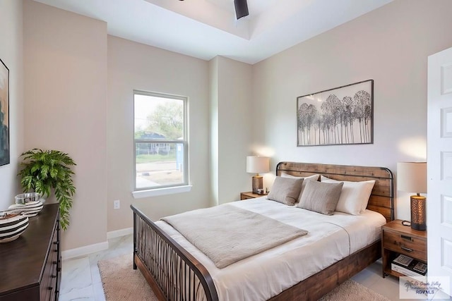 bedroom featuring ceiling fan