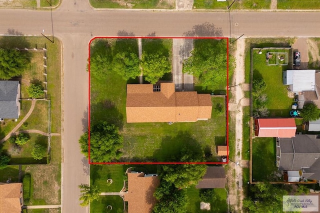 aerial view with a residential view