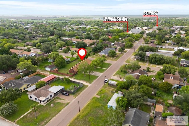 drone / aerial view with a residential view