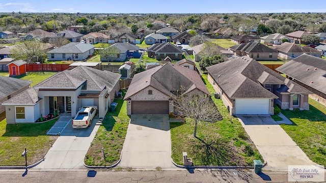 birds eye view of property with a residential view