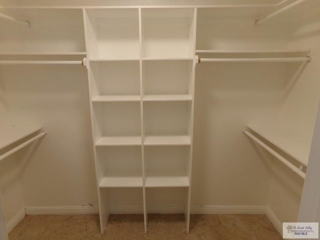 view of walk in closet