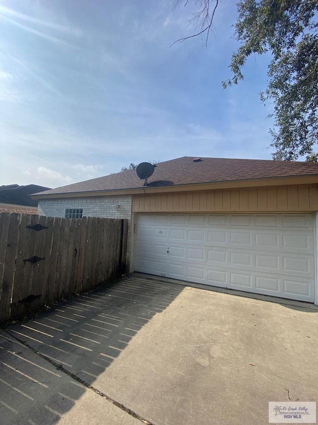 view of garage