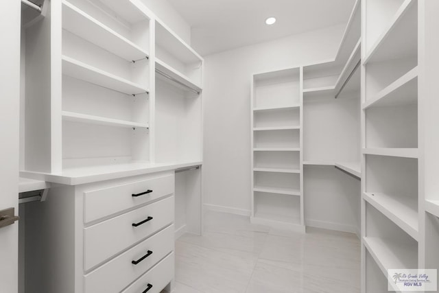 view of walk in closet