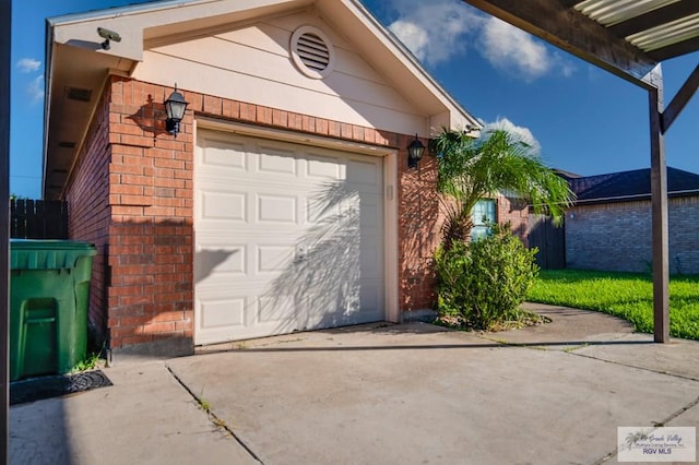 view of garage