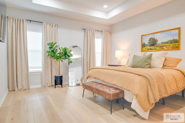 bedroom featuring light hardwood / wood-style flooring