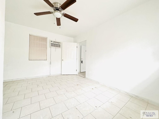 unfurnished room with ceiling fan