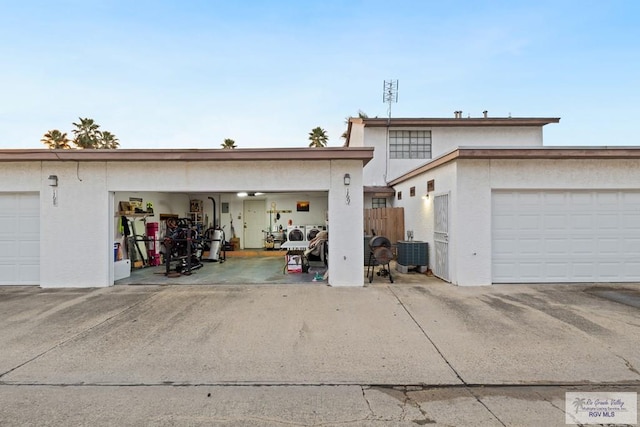 garage with central AC