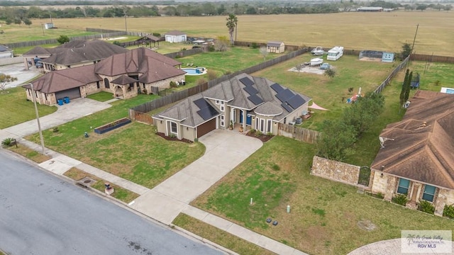 bird's eye view featuring a rural view