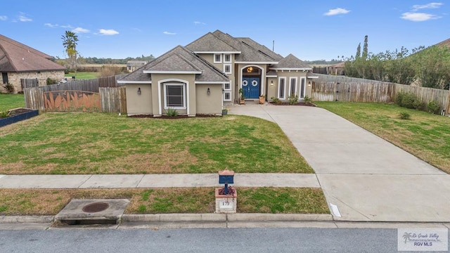 view of front of house with a front yard