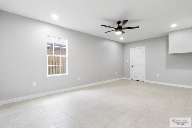 1214 W Monroe Ave, Harlingen, TX 78550 - unfurnished room featuring ceiling fan, recessed lighting, and baseboards
