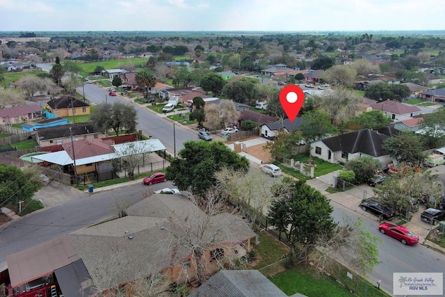 aerial view with a residential view